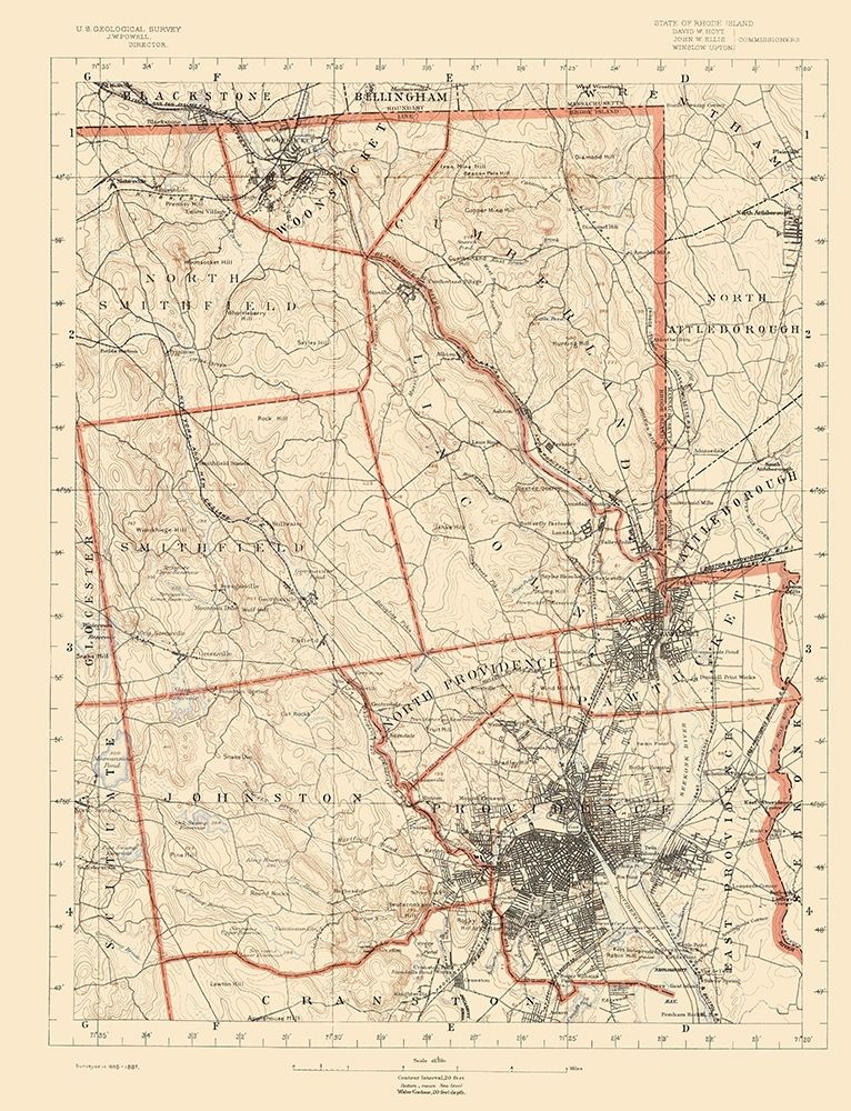 Rhode Island 1 of 10 Sheet - USGS 1891