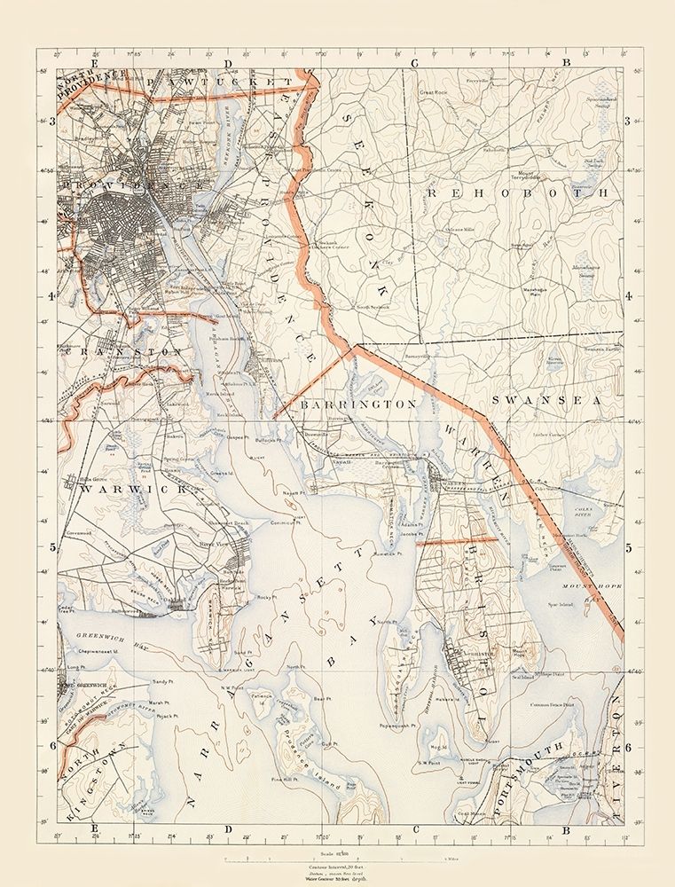 Rhode Island 3 of 10 Sheet - USGS 1891