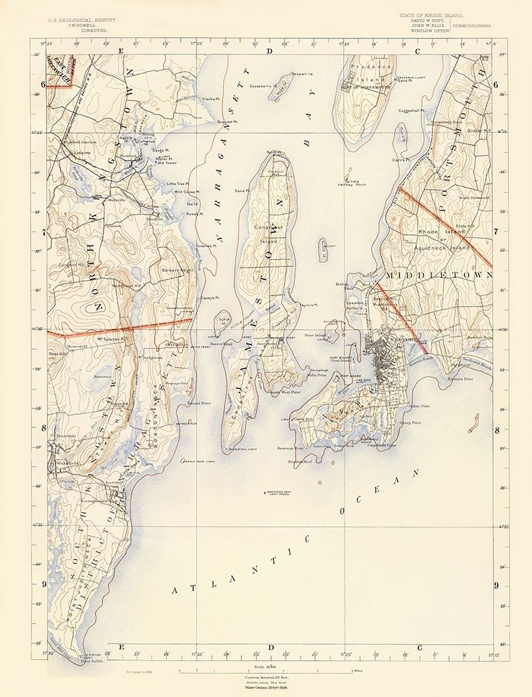 Rhode Island 7 of 10 Sheet - USGS 1891