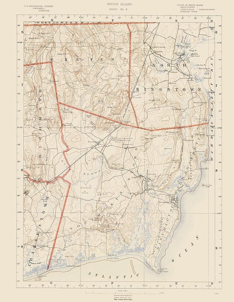 Rhode Island 8 of 10 Sheet - USGS 1891