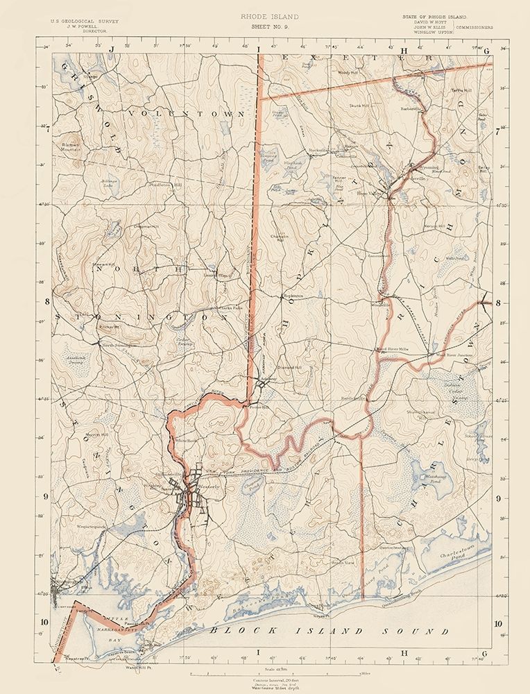 Rhode Island 9 of 10 Sheet - USGS 1891