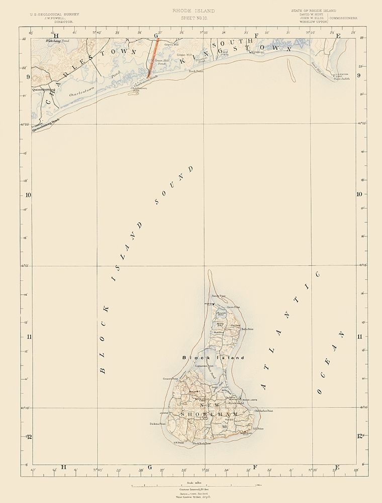 Rhode Island 10 of 10 Sheet - USGS 1891
