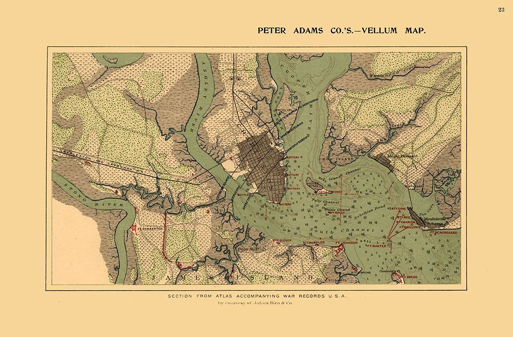 Charleston Harbor South Carolina - Adams 1860