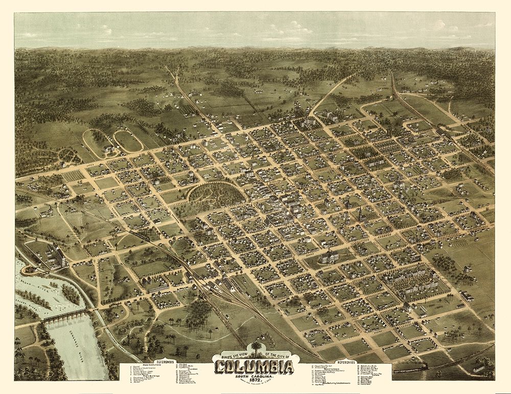 Columbia South Carolina - Drie 1872
