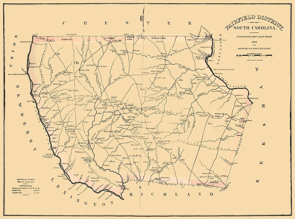 Fairfield South Carolina Landowner - Mills 1825