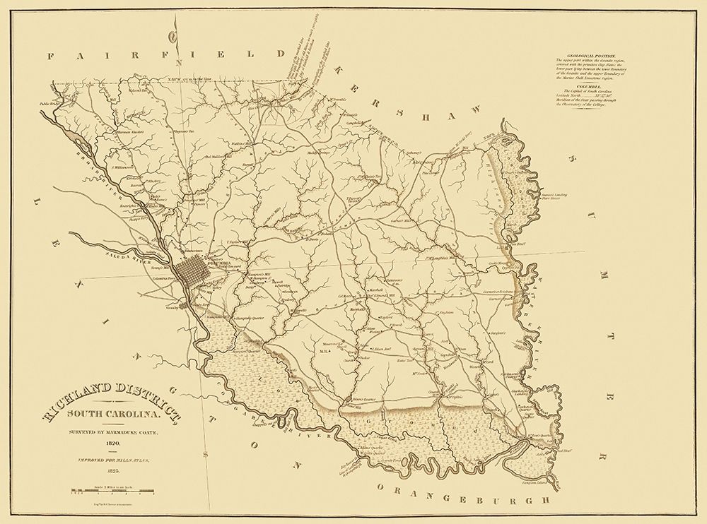 Richland South Carolina Landowner - Mills 1825
