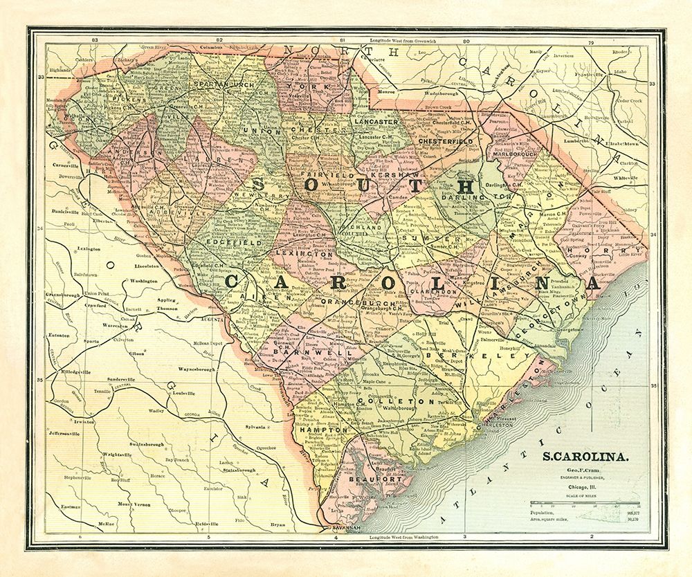 South Carolina - Cram 1886