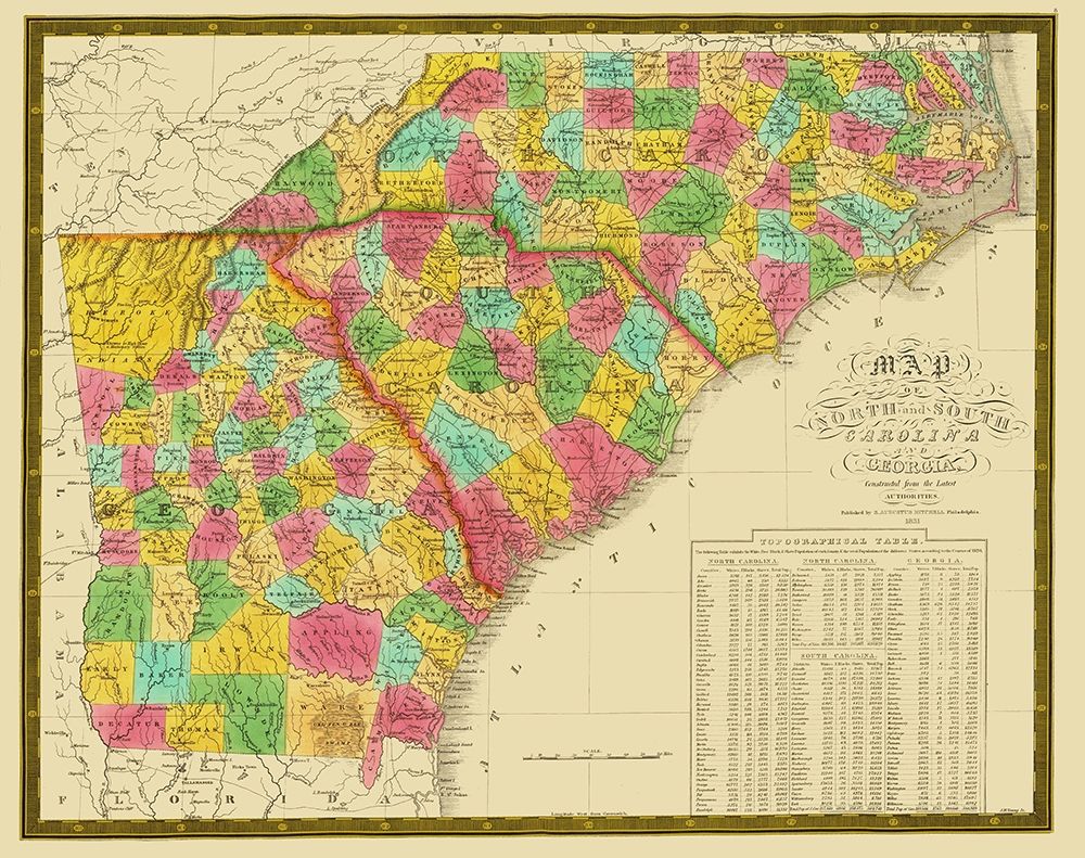 North Carolina, South Carolina , Georgia 1831
