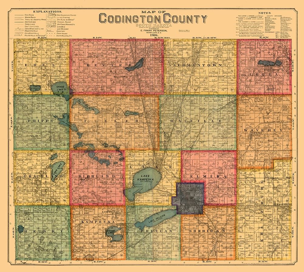 Codington County South Dakota - Peterson 1898