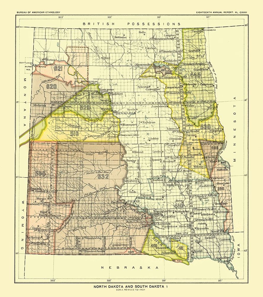 North and South Dakota - Bismarck - Hoen 1896