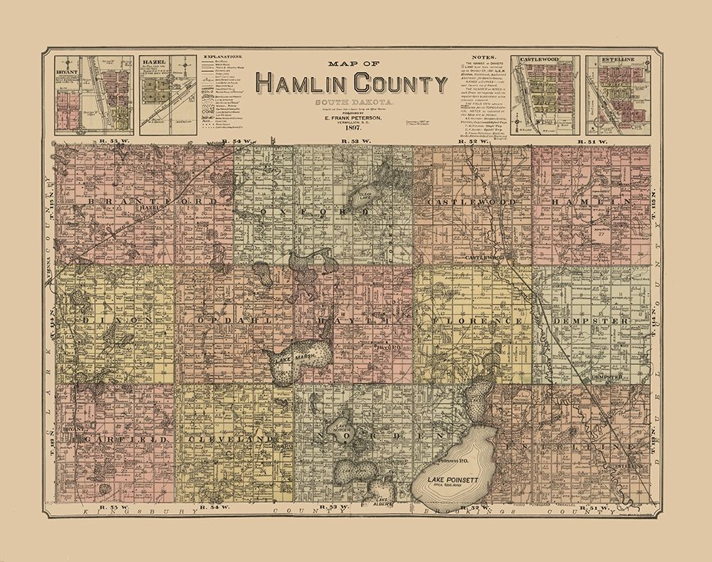 Hamlin County South Dakota - Peterson 1897