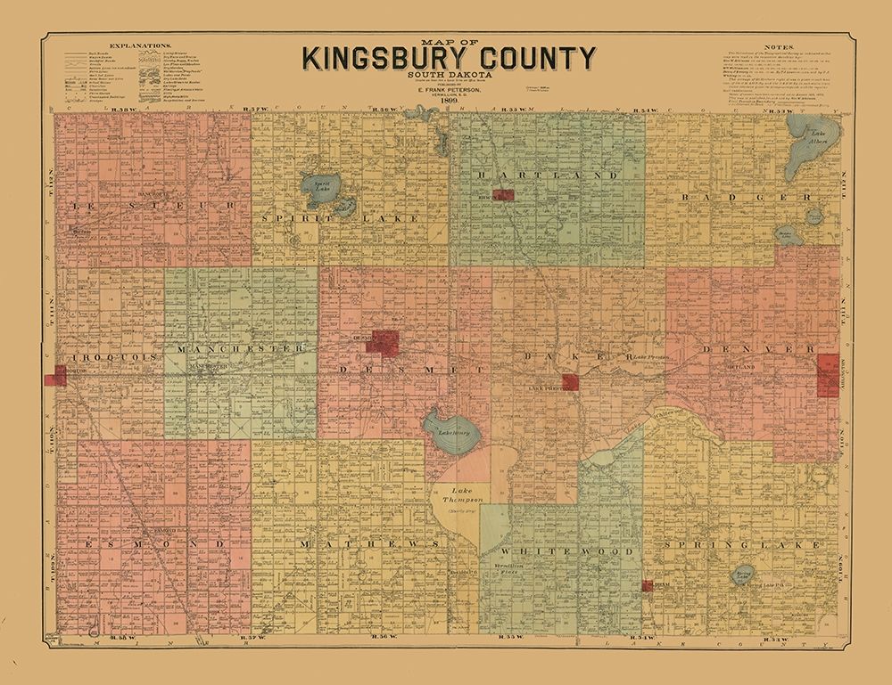 Kingsbury County South Dakota - Peterson 1899