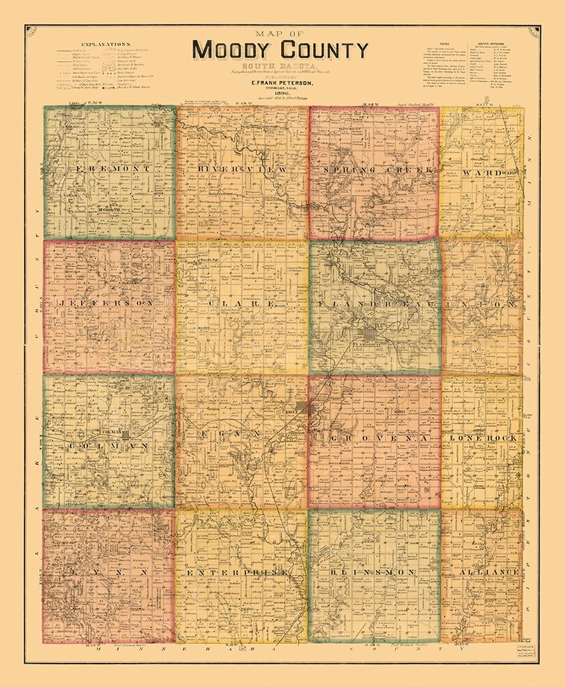 Moody County South Dakota - Peterson 1896