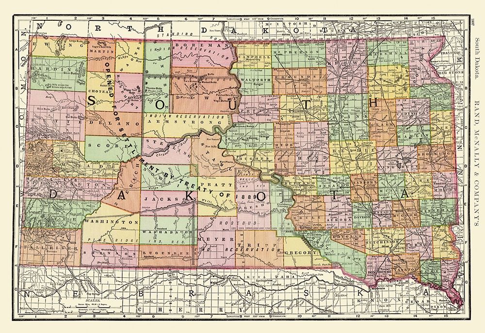 South Dakota - Rand McNally 1897