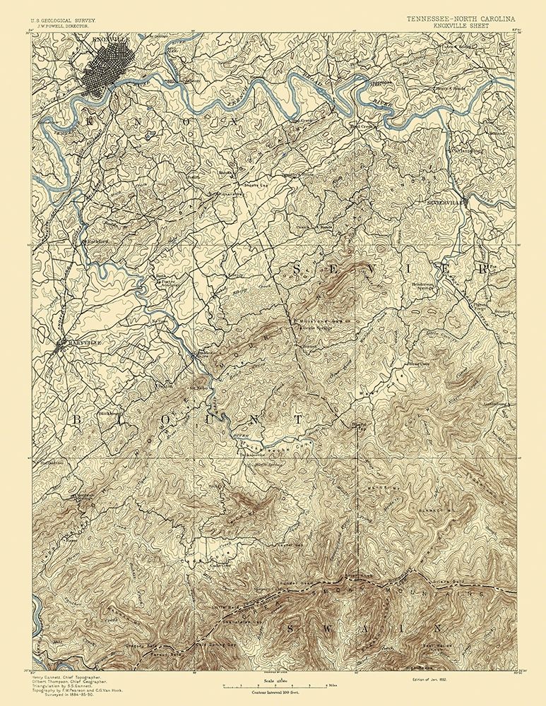 Knoxville Tennessee North Carolina Sheet