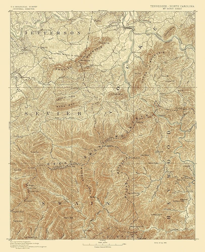 Mt Guyot Tennessee North Carolina Sheet