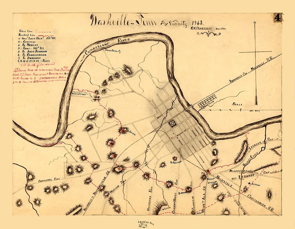 Nashville Tennessee - Blakeslee 1863