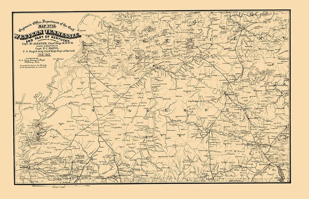 West Tennessee, Part of Kentucky 1865