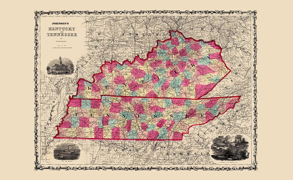 Kentucky, Tennessee - Johnson 1860