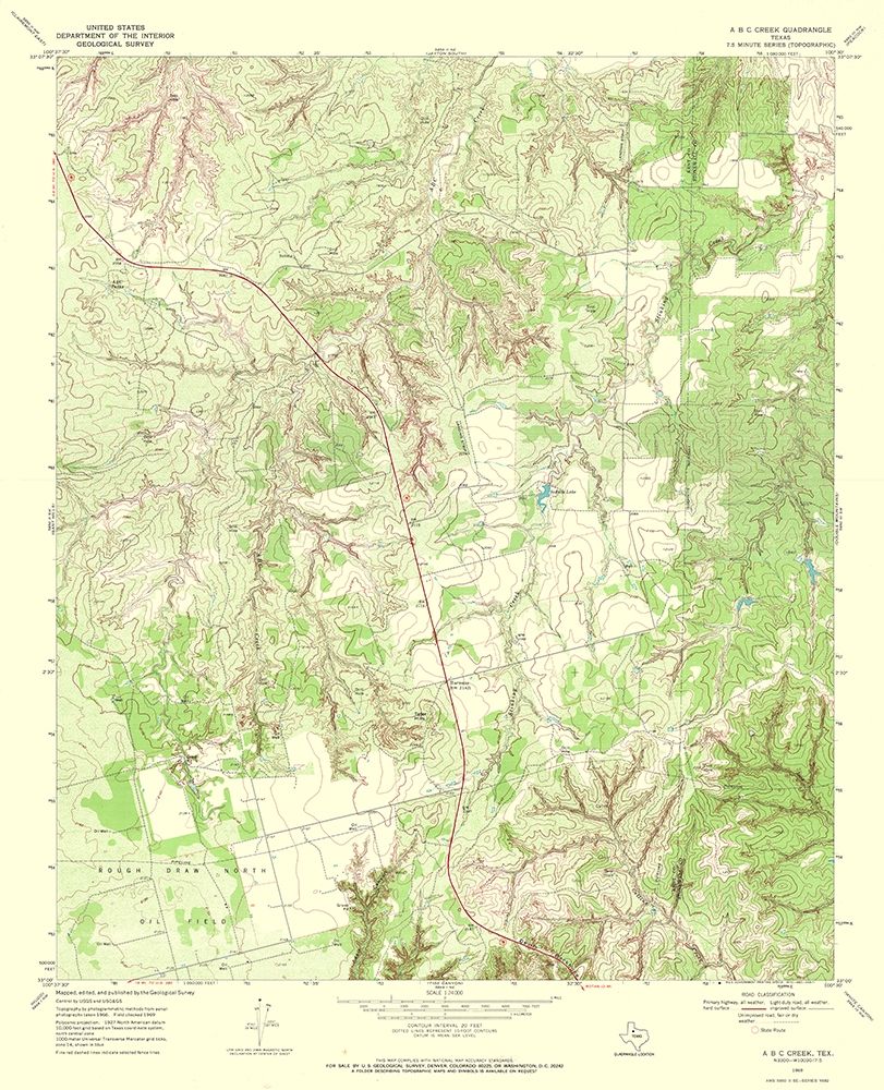 A B C Creek Texas Quad - USGS 1969