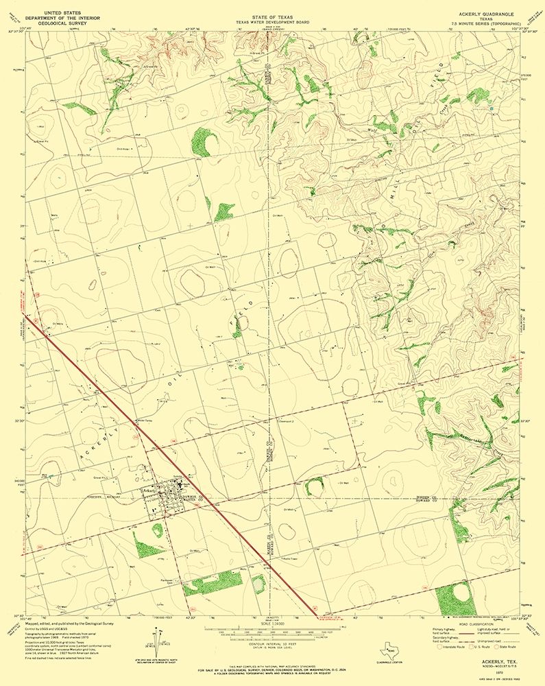 Ackerly Texas Quad - USGS 1970