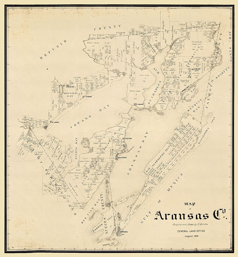 Aransas County Texas - Schutze 1896