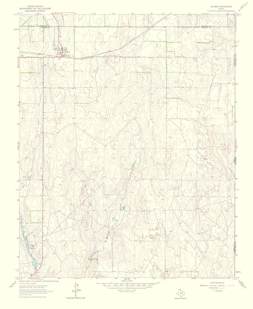 Allison Texas Quad - USGS 1965