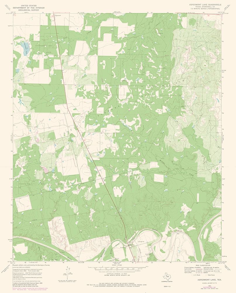 Aspermont Lake Texas Quad - USGS 1969