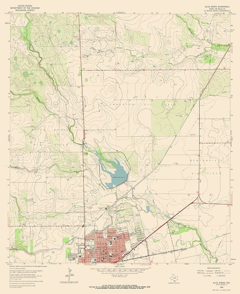 North Alice Texas Quad - USGS 1963