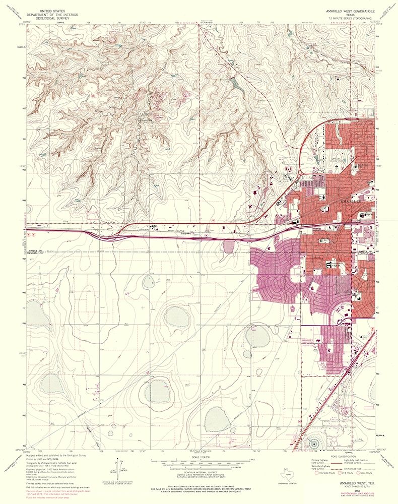 West Amarillo Texas Quad - USGS 1960