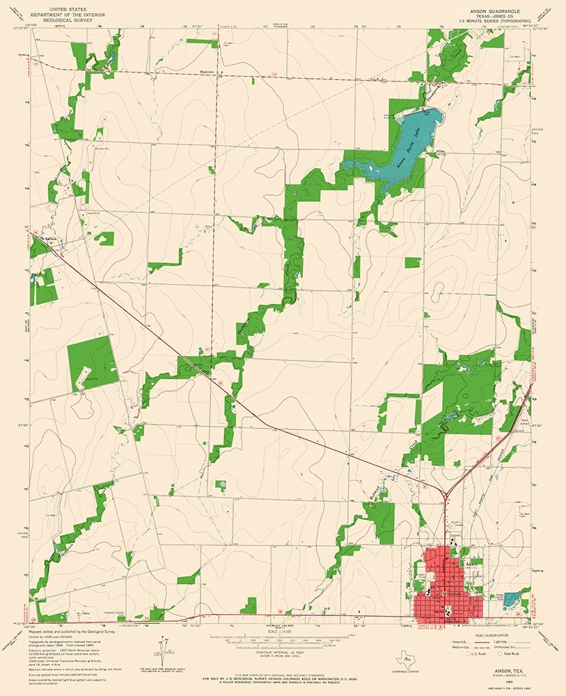 Anson Texas Quad - USGS 1965