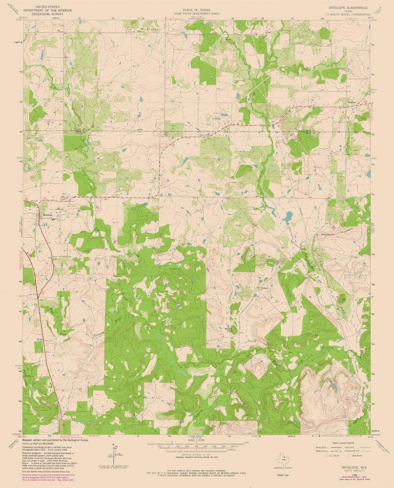 Antelope Texas Quad - USGS 1964