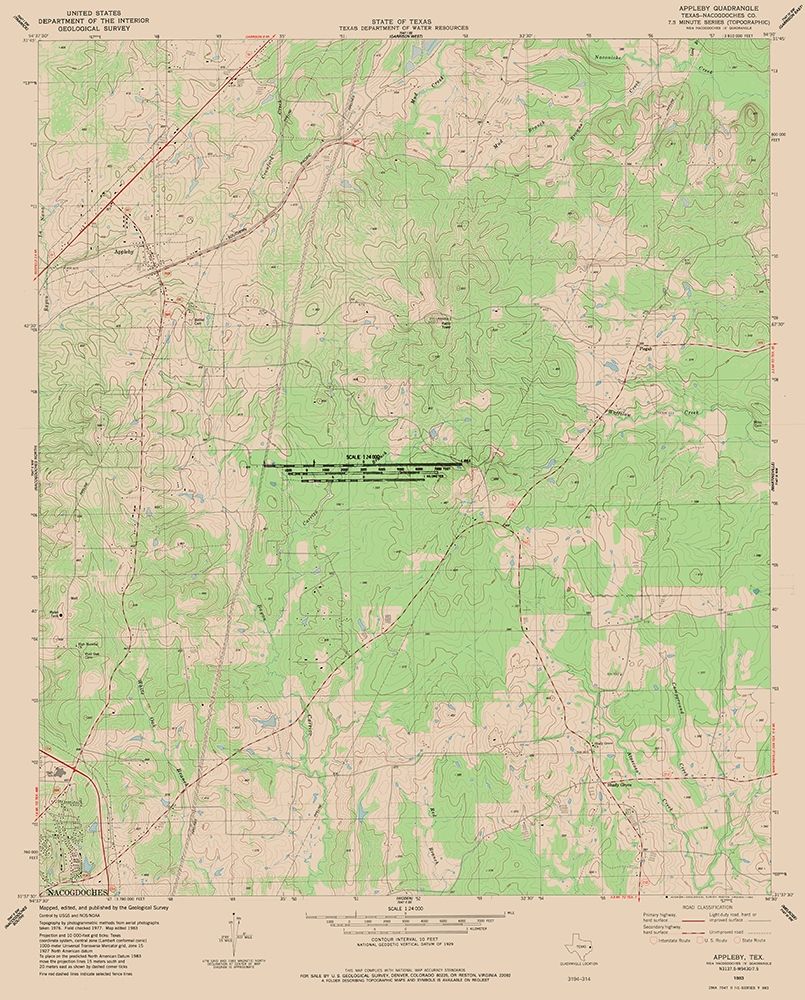 Appleby Texas Quad - USGS 1983