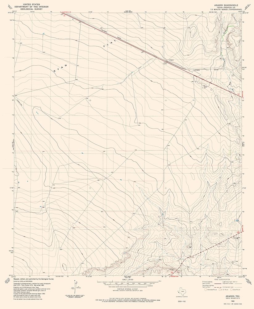 Aragon Texas Quad - USGS 1983