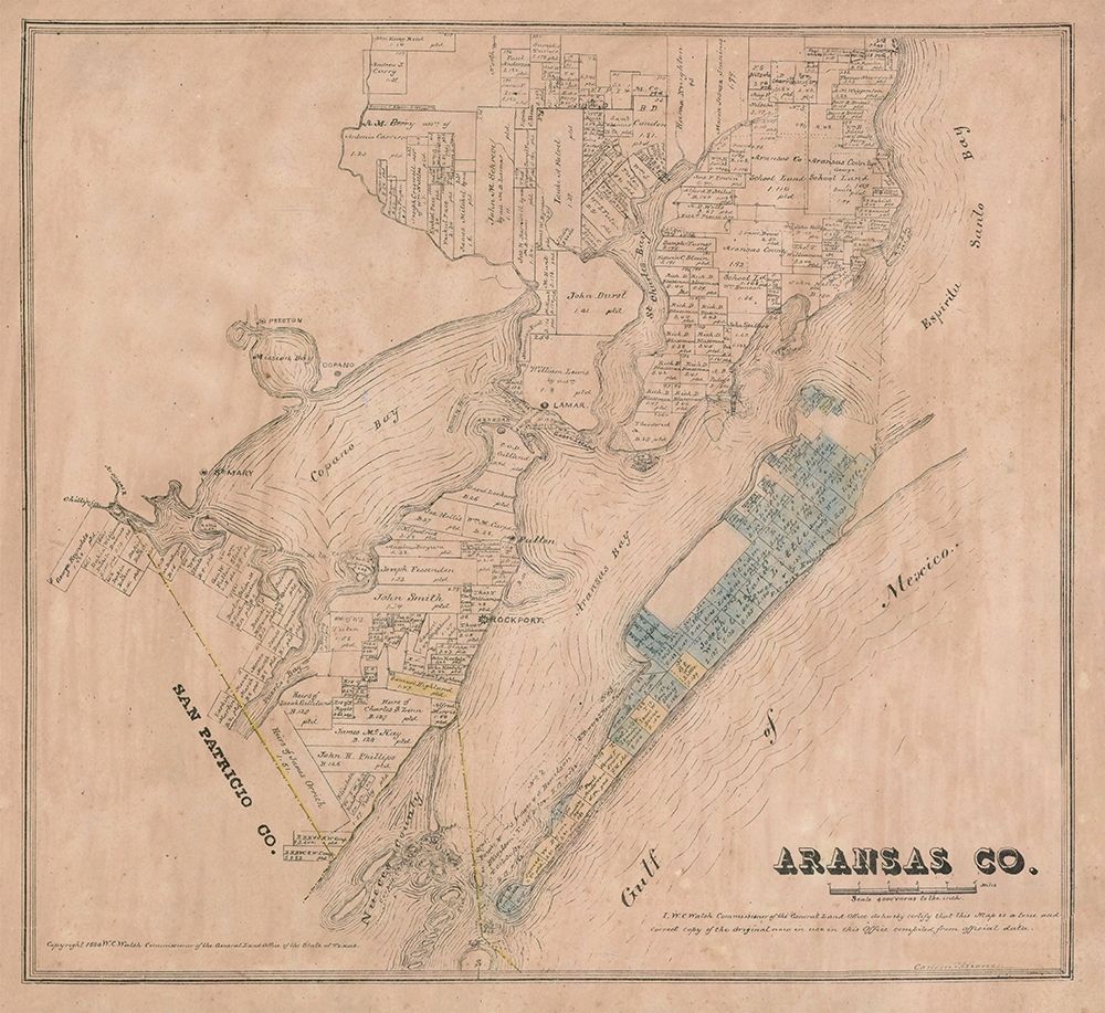 Aransas County Texas - Walsh 1880