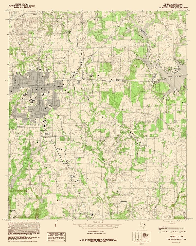 Athens Texas Quad - USGS 1984
