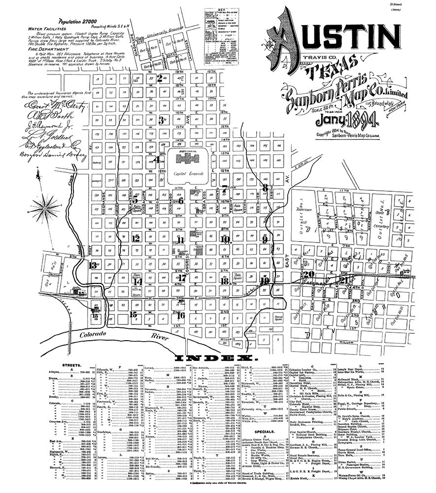 Austin Texas - Sanborn 1894