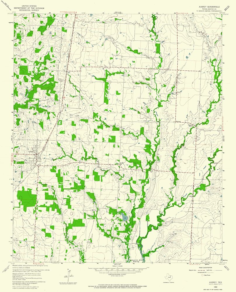 Aubrey Texas Quad - USGS 1960