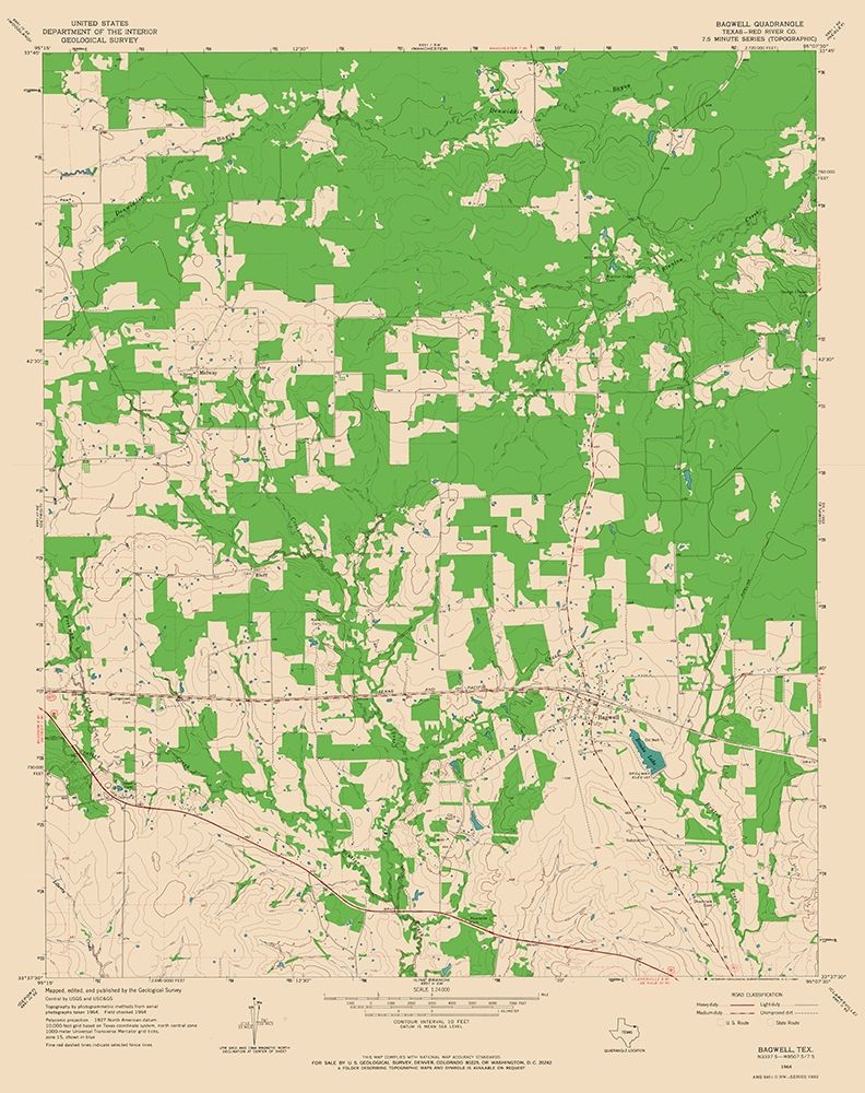 Bagwell Texas Quad - USGS 1964
