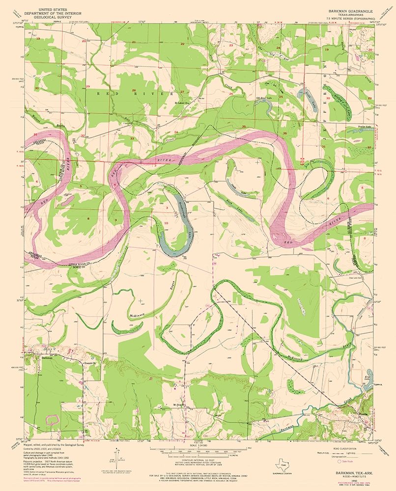 Barkman Texas Quad - USGS 1950