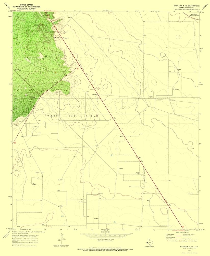 Barstow Texas Quad - USGS 1970