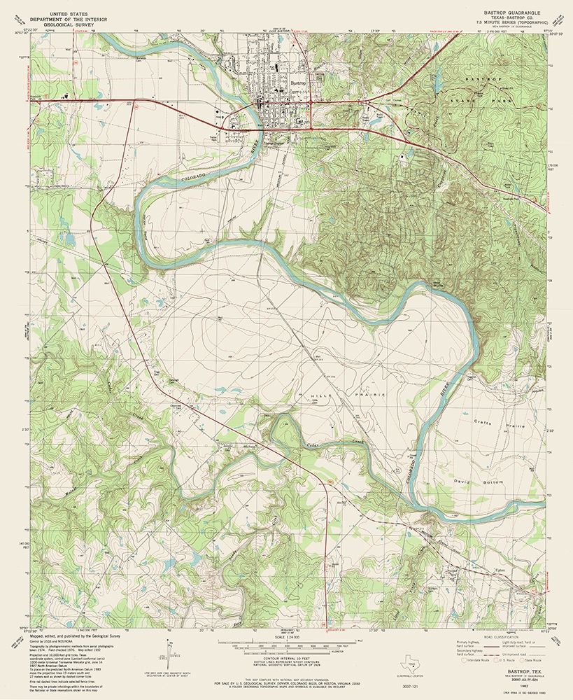 Bastrop Texas Quad - USGS 1982