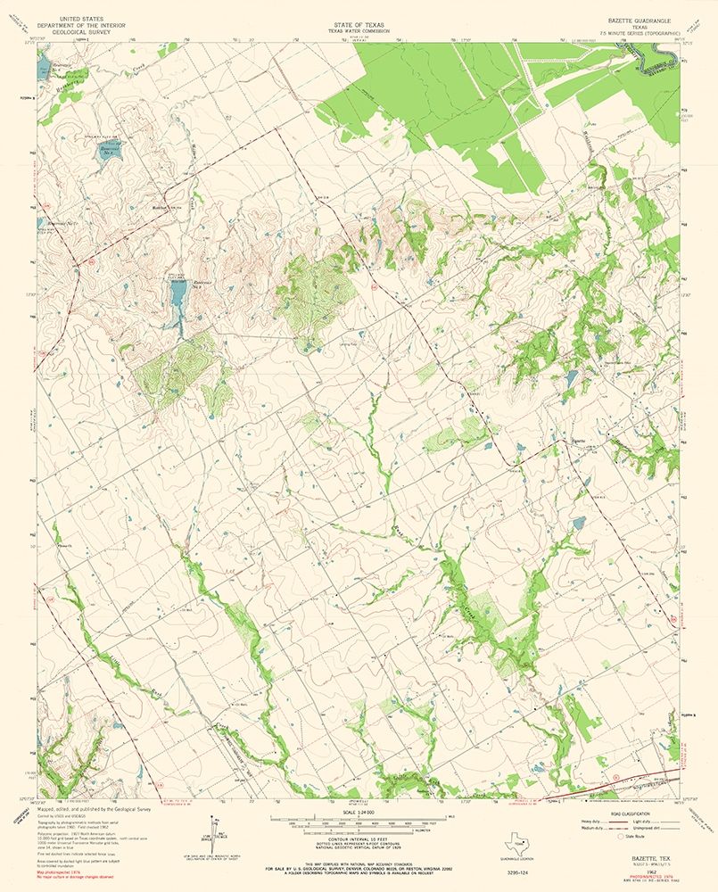 Bazette Texas Quad - USGS 1962