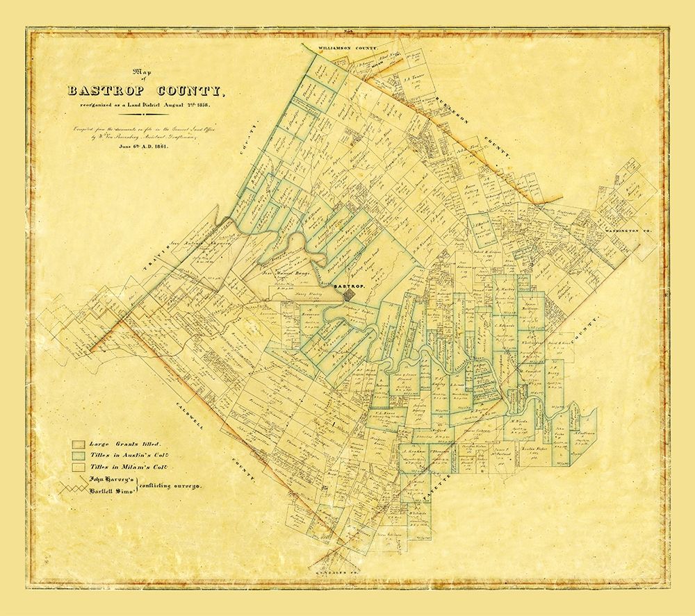 Bastrop County Texas - 1861