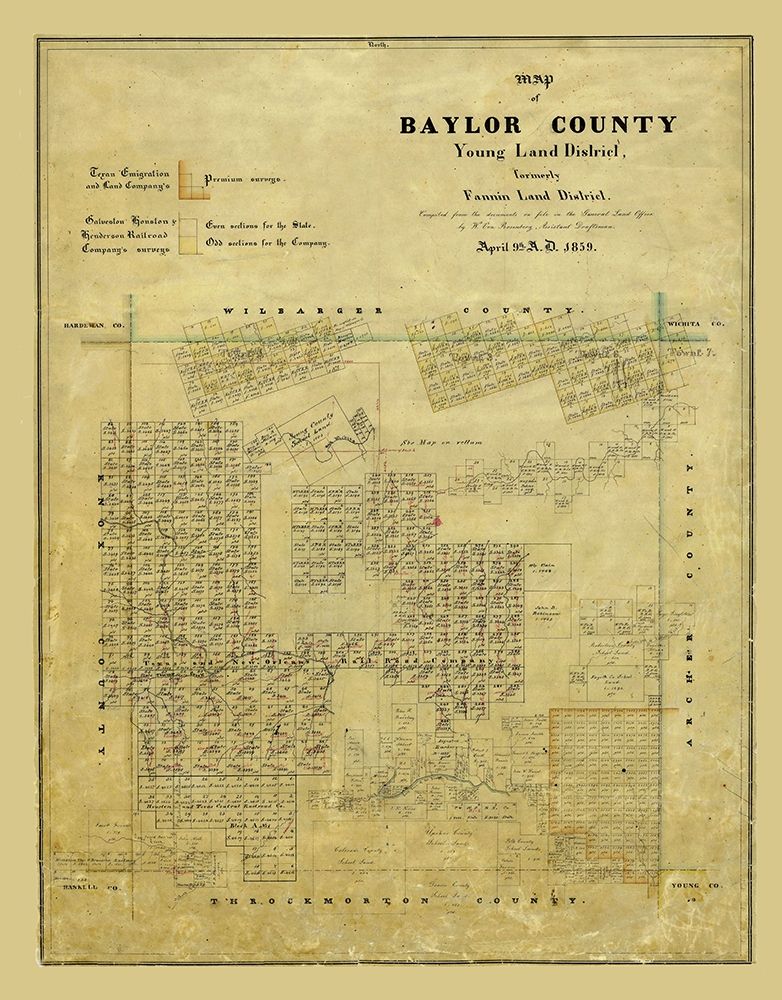 Baylor County Texas - Rosenberg 1859