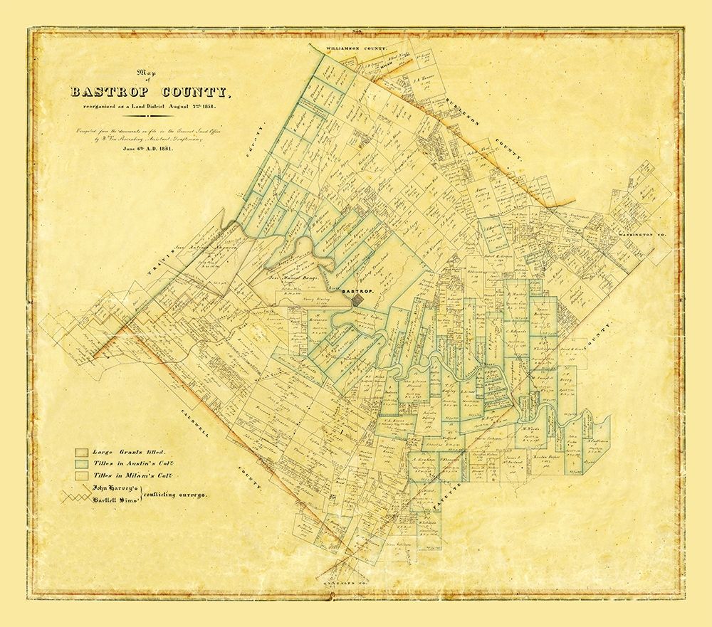 Bastrop County Texas - Rosenberg 1861