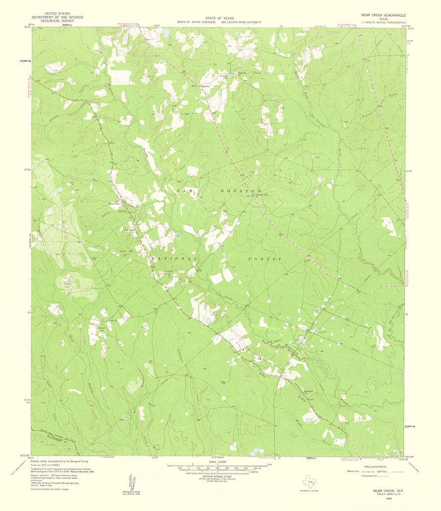 Bear Creek Texas Quad - USGS 1960