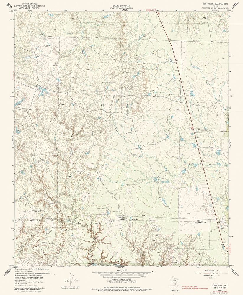 Bob Creek Texas Quad - USGS 1959