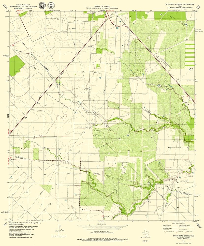 Bullshead Creek Texas Quad - USGS 1979