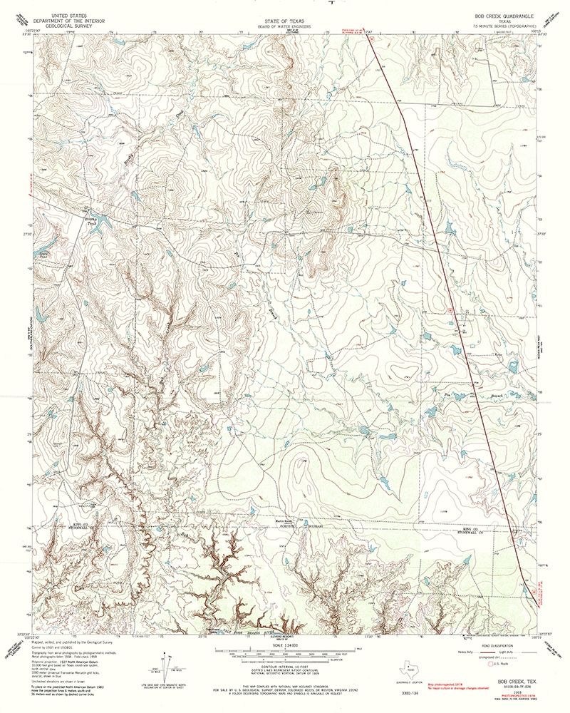Bob Creek Texas Quad - USGS 1959